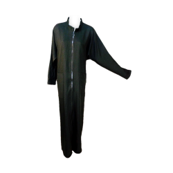 Womens Long Zipup Ban Collared Abaya