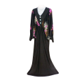 Womens TMS Long Printed Baggy Sleeved Abaya